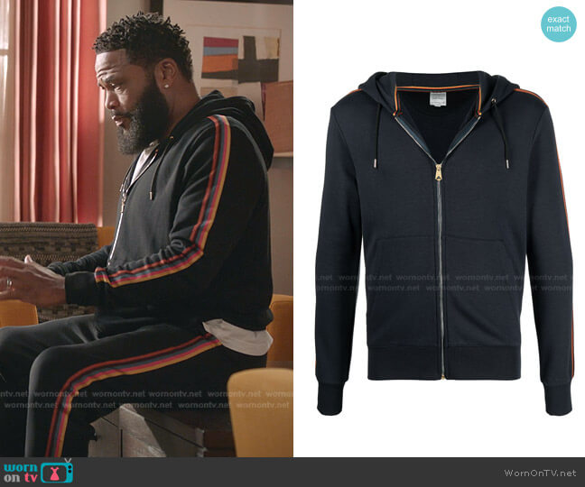 Paul Smith Side-Stripe Zip Hoodie worn by Andre Johnson (Anthony Anderson) on Black-ish