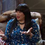 Paulina’s blue floral wrap dress on Days of our Lives