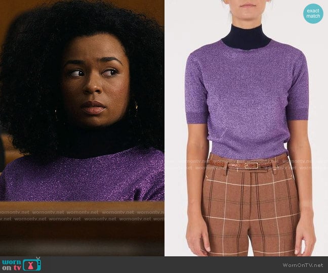 Rachel Comey Crop Knit Tee worn by Neff Davis (Alexis Floyd) on Inventing Anna