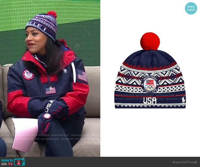 Polo Ralph Lauren Team USA Custom Beanie worn by Sheinelle Jones on Today