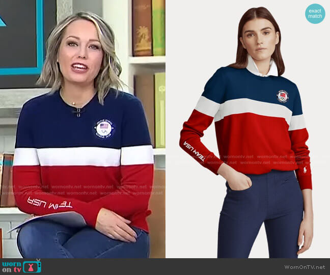 Ralph Lauren Team USA Custom Wool Sweater worn by Dylan Dreyer on Today