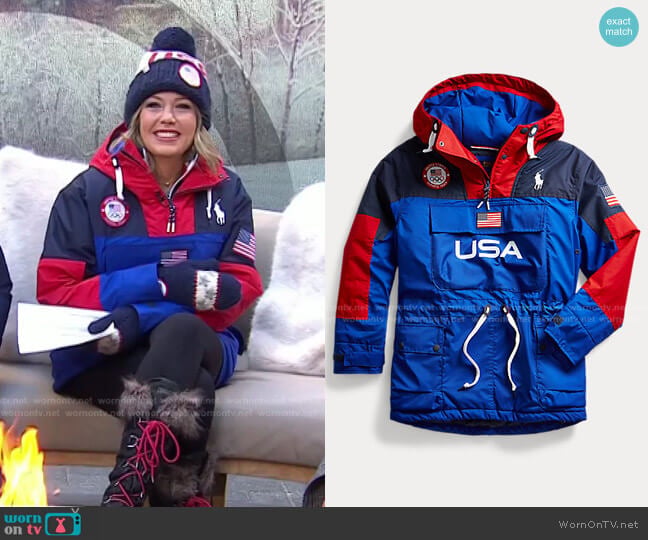 Ralph Lauren Team USA Opening Ceremony Anorak worn by Dylan Dreyer on Today
