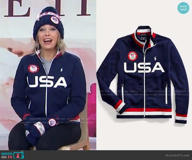 Ralph Lauren Team USA Track Jacket worn by Dylan Dreyer on Today