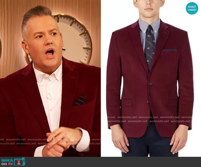 Lauren Ralph Lauren Elbow Patch Corduroy Sport Coat worn by Ross Mathews on The Drew Barrymore Show