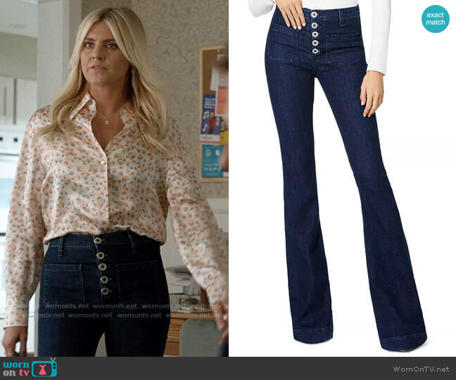 Ramy Brook Cindy Jeans worn by Amy (Eliza Coupe) on Pivoting