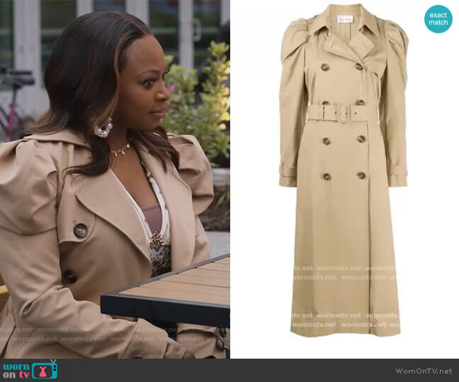 RED Valentino Puff Shoulder Trench Coat worn by Jill (Naturi Naughton) on Queens
