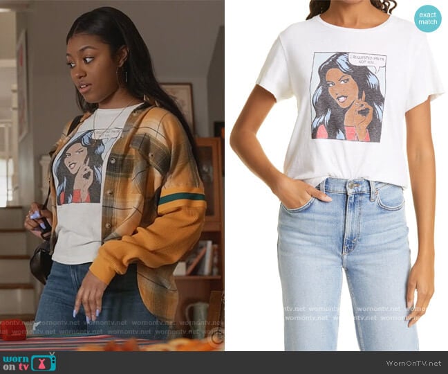 Re/done Requested Pasta Graphic Tee worn by Jojo (Precious Way) on Queens