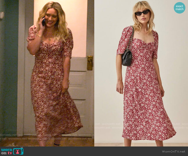 Reformation Matin Dress in Flower Girl worn by Sophie (Hilary Duff) on How I Met Your Father