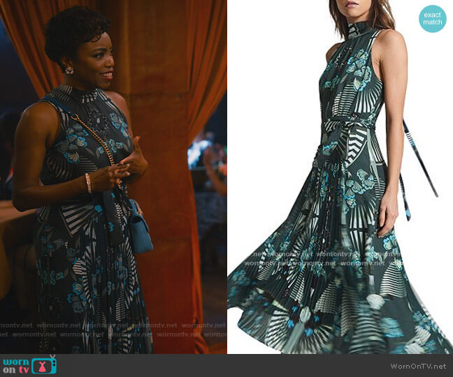 Reiss Eddie Printed Midi Dress worn by Helen Decatur (Heather Headley) on Sweet Magnolias