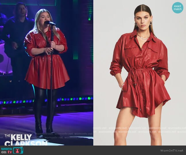 Retrofete Leather Brandi Dress worn by Kelly Clarkson on The Kelly Clarkson Show
