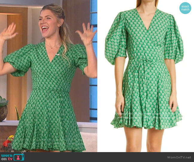Rhode Claudine Floral Cotton Wrap Dress worn by Amanda Kloots on The Talk