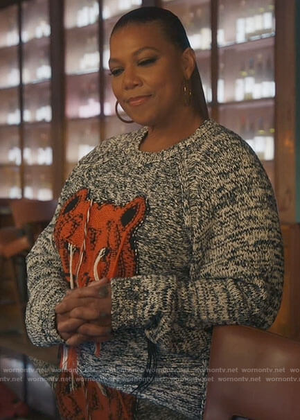 Robyn’s fringed tiger sweater on The Equalizer