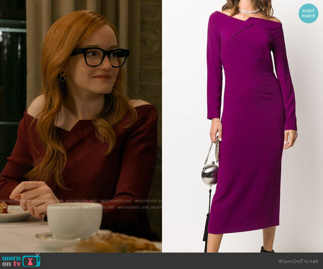 Roland Mouret Romolo Dress worn by Anna Delvey (Julia Garner) on Inventing Anna