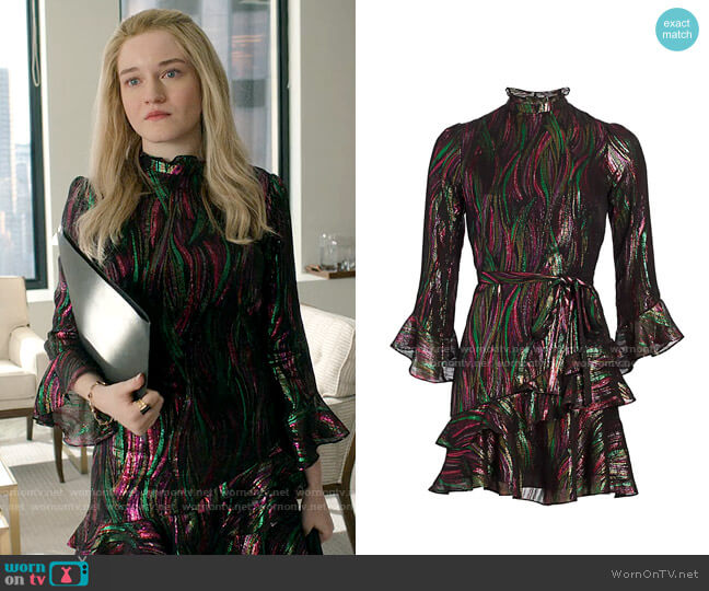Saloni Marissa Dress in Black Rain worn by Anna Delvey (Julia Garner) on Inventing Anna