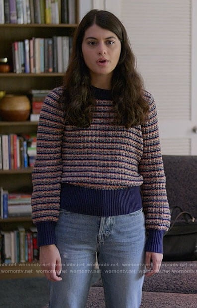 Sam’s striped sweater on Single Drunk Female