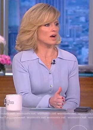 Sara’s blue button down dress on The View