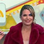 Savannah’s red fur jacket on Today
