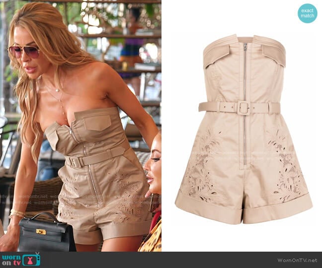 Self Portrait Broderie Anglaise Playsuit worn by Lisa Hochstein (Lisa Hochstein) on The Real Housewives of Miami