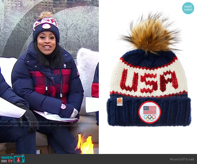 Sh*t That I Knit The Team USA Beanie worn by Sheinelle Jones on Today