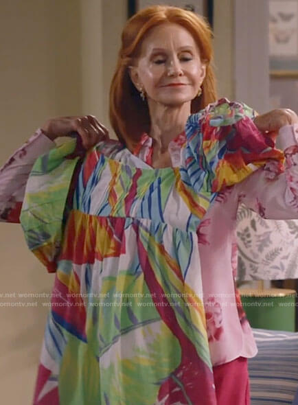 Sheila’s tropical print dress on Call Me Kat