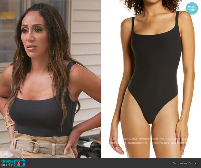 Skims Fits Everybody Square Neck Sleeveless Bodysuit worn by Melissa Gorga on The Real Housewives of New Jersey