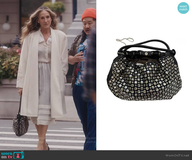 Sonia Rykiel Domino Leather Handbag worn by Carrie Bradshaw (Sarah Jessica Parker) on And Just Like That