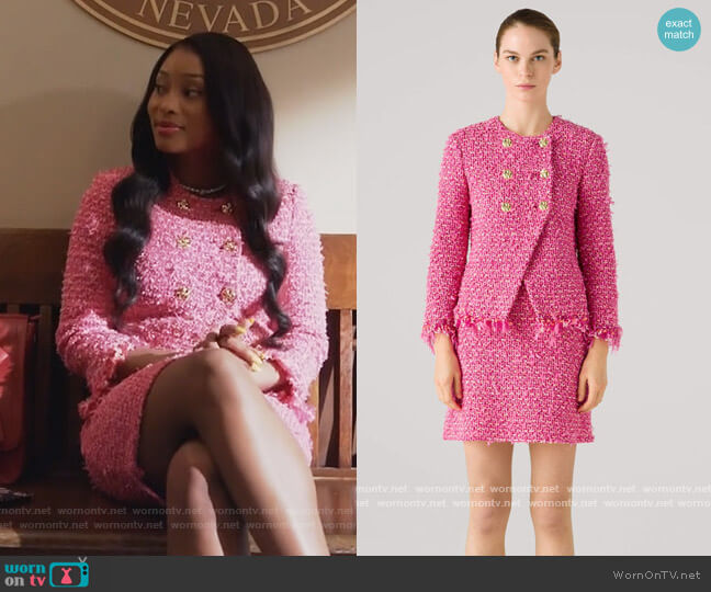 St John Fringe Knit Jacket worn by Lauren Rice (Pepi Sonuga) on Queens