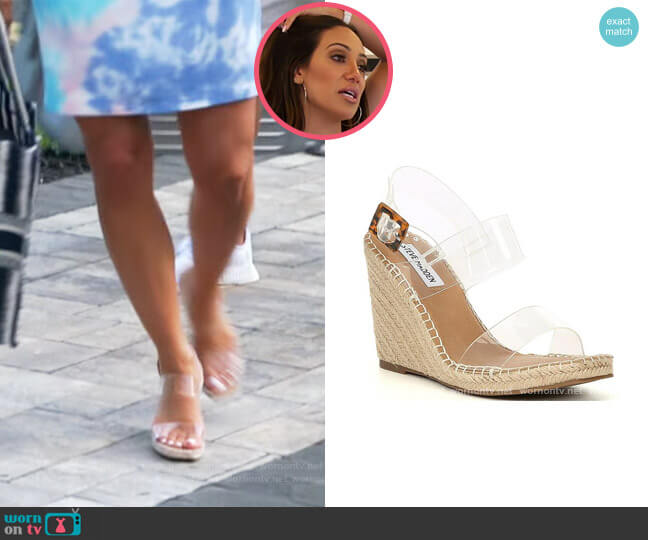 Steve Madden Uri Wedge Sandal worn by Melissa Gorga on The Real Housewives of New Jersey