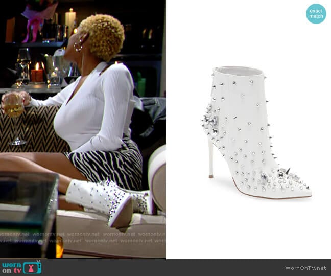 Steve Madden Viceroy Studded Bootie worn by Paris Buckingham (Diamond White) on The Bold and the Beautiful