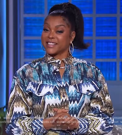 Taraji P. Henson’s chevron jumpsuit on The Kelly Clarkson Show