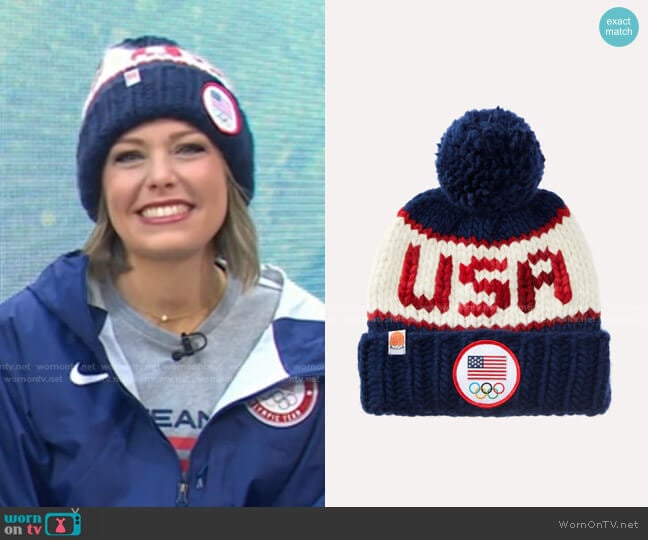 Sh*t That I Knit The Team USA Beanie with Yarn Pom worn by Dylan Dreyer on Today
