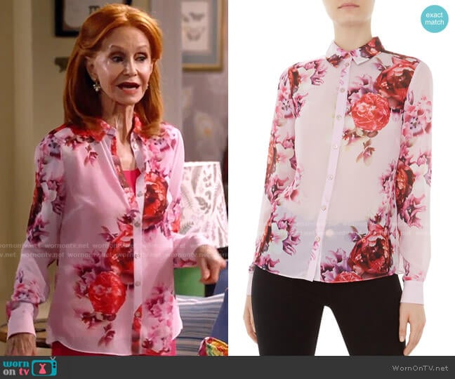 Ted Baker Mmarta Splendour Shirt worn by Sheila (Swoosie Kurtz) on Call Me Kat