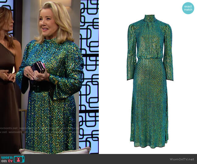 Temperley London Billie Midi Dress worn by Nikki Reed Newman (Melody Thomas-Scott) on The Young and the Restless