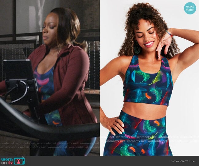 Terez Lucky Feathers DuoKnit Sports Bra worn by Jill (Naturi Naughton) on Queens