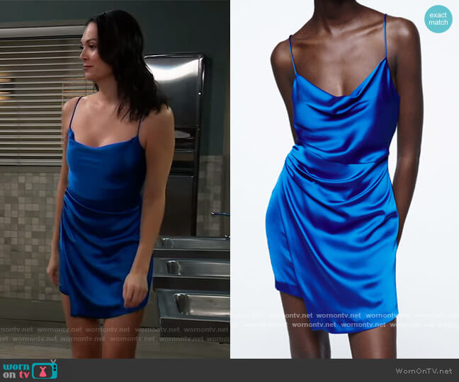 Zara Drape Mini Dress worn by Terry Randolph (Cassandra James) on General Hospital