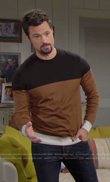 Thomas’s colorblock sweater on The Bold and the Beautiful