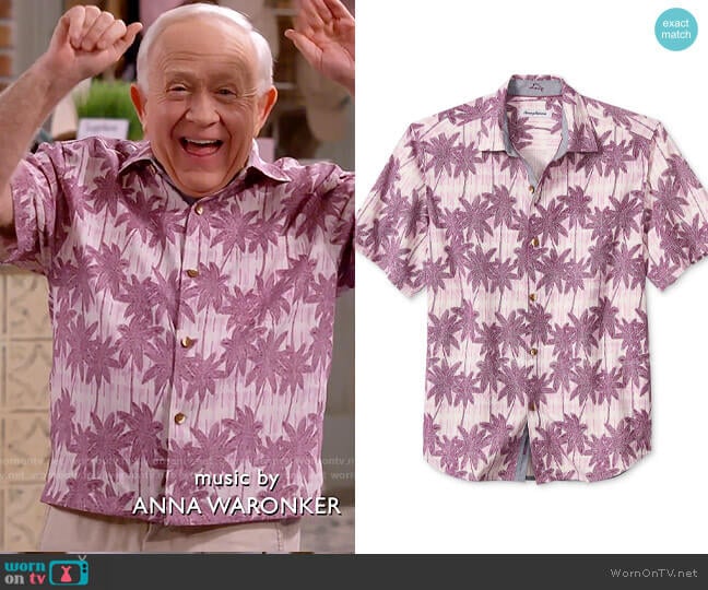 Tommy Bahama Palm Paradise Shirt worn by Phil (Leslie Jordan) on Call Me Kat