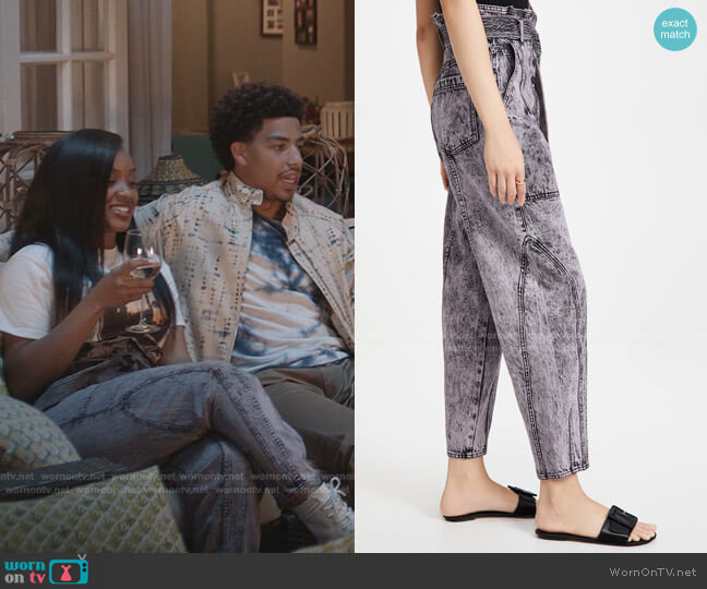Ulla Johnson Brier Jeans worn by Olivia Lockhart (Katlyn Nichol) on Black-ish