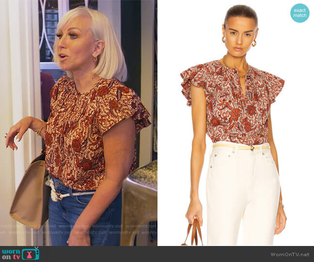 Ulla Johnson Shani Blouse worn by Margaret Josephs on The Real Housewives of New Jersey