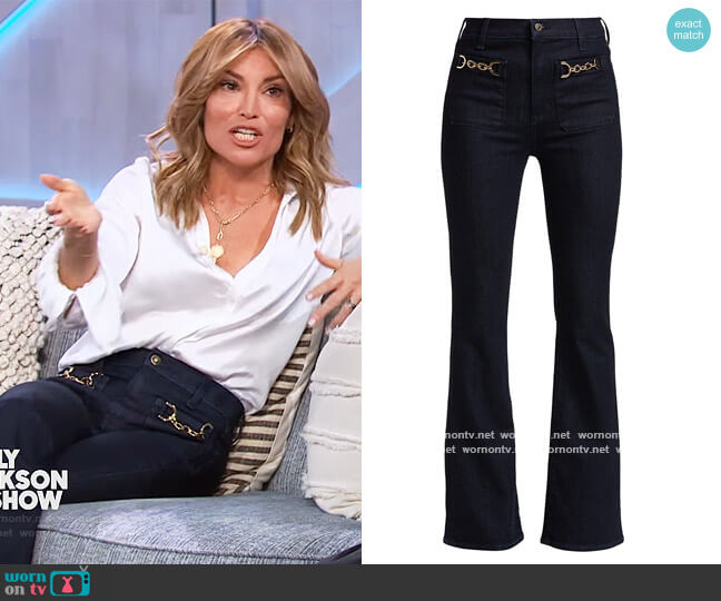 Veronica Beard Florence Flare Chain Pocket Jeans