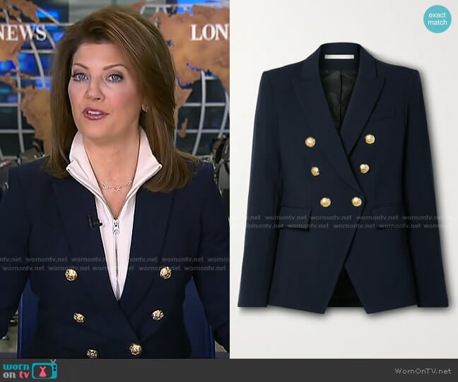 Veronica Beard Miller Dickey Jacket worn by Norah O'Donnell on CBS Evening News