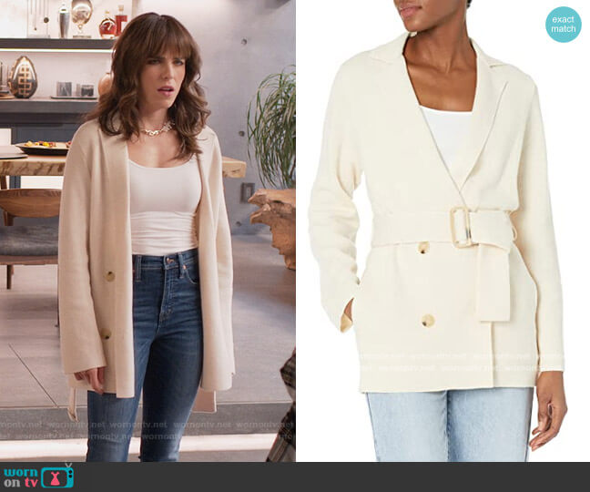 Vince Belted Sweater Coat worn by Marina (Karla Souza) on Home Economics