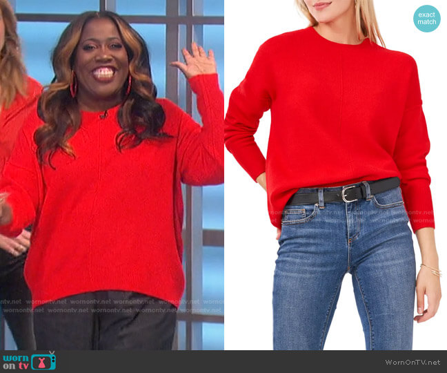 Vince Camuto Center Seam Crewneck Sweater worn by Sheryl Underwood on The Talk