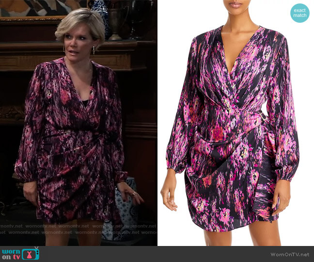 Wayf Attina Faux-Wrap Mini Dress worn by Ava Jerome (Maura West) on General Hospital