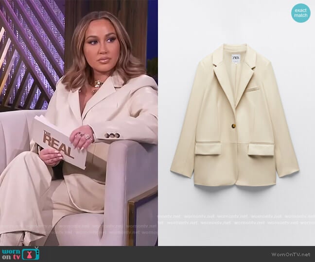Zara Flowy Oversized Blazer worn by Adrienne Houghton on The Real