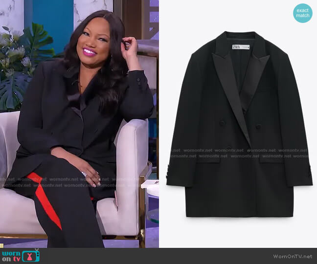 Zara Tonal Lapel Double Breasted Blazer worn by Garcelle Beauvais on The Real