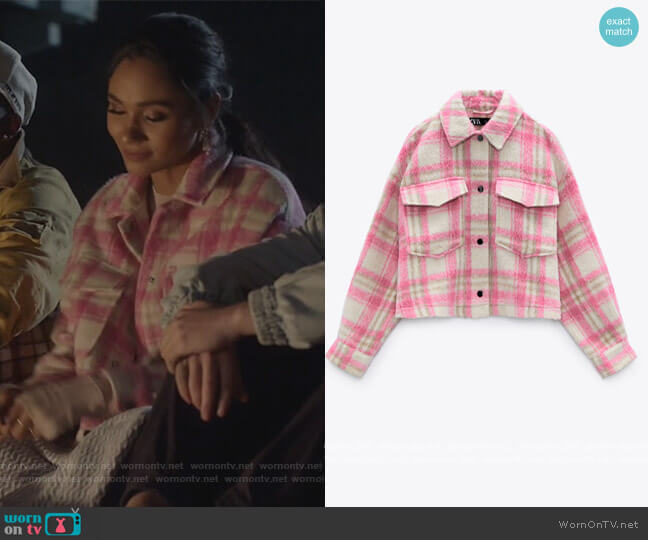 Zara Cropped Plaid Overshirt worn by Layla Keating (Greta Onieogou) on All American