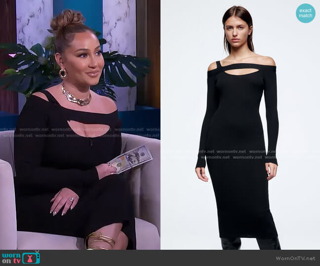 Zara Cut Out Knit Dress worn by Adrienne Houghton on The Real