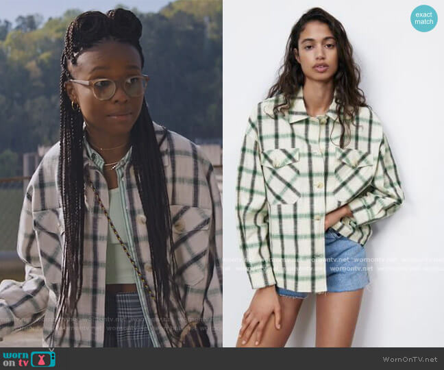 Zara Oversized Plaid Shirt worn by Naomi McDuffie (Kaci Walfall) on Naomi