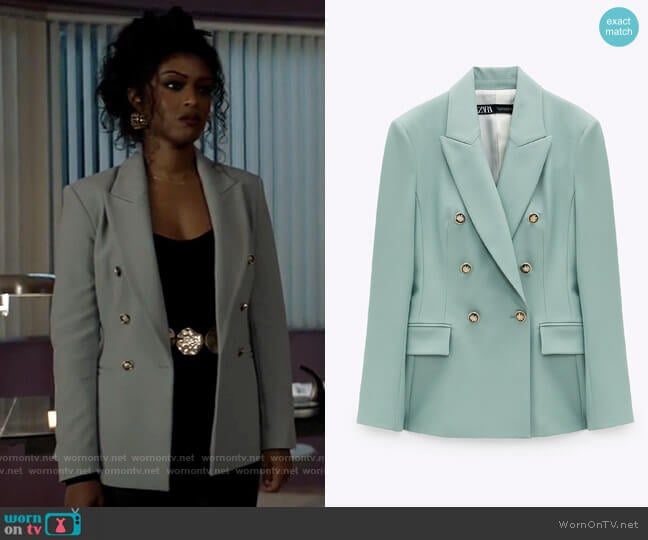 Zara Tailored Double Breasted Blazer worn by Ryan Wilder (Javicia Leslie) on Batwoman